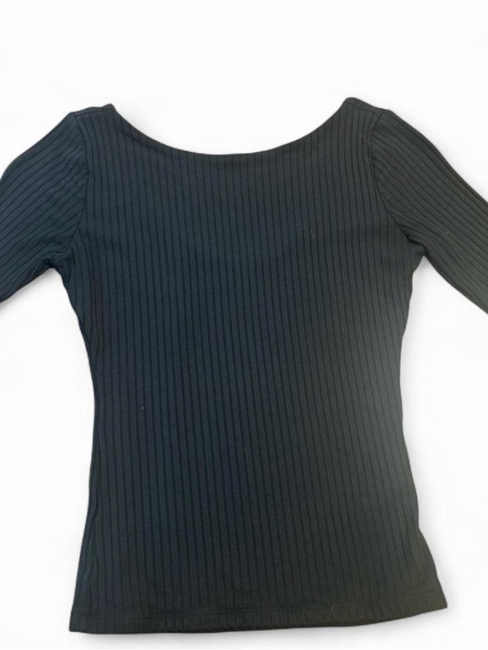 Abercrombie & Fitch Black Ribbed Scoop Neck Top